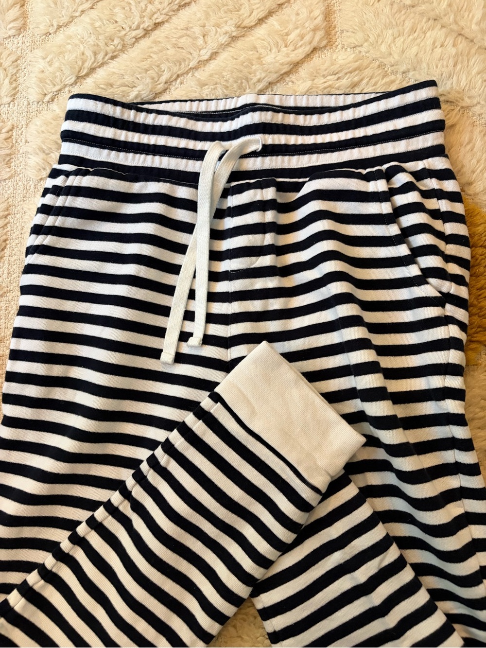 The Upside Navy & White Striped Track Pants